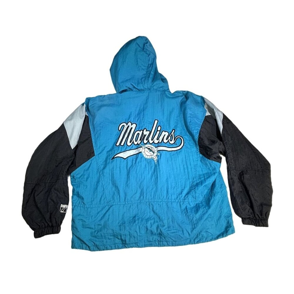 Vintage Florida Marlins Pullover Windbreaker Jacket Large Logo MLB